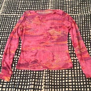 AFRM Pink Marble Pattern Sheer Women's Top Size M